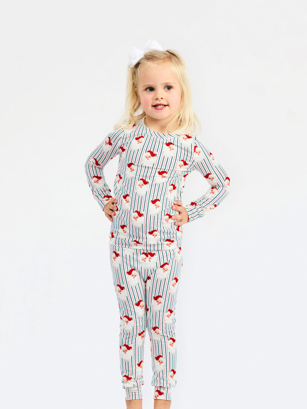 Mary Square | Annie Toddler PJ Set - Santa Baby Stripes