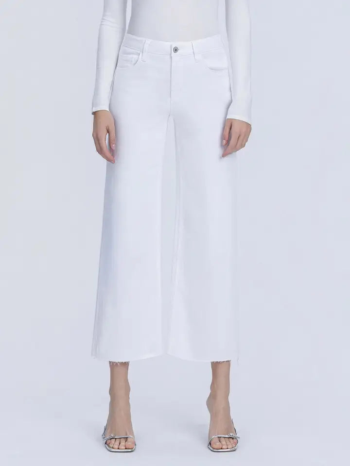 Vervet | High Rise Optic White Crop Wide Leg Jeans