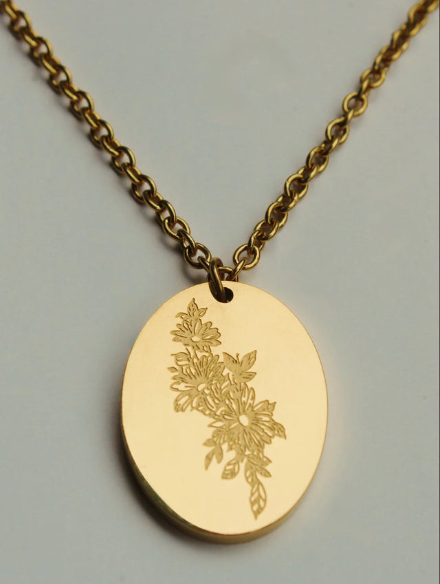 By Grace | Birth Flower Gold Necklace