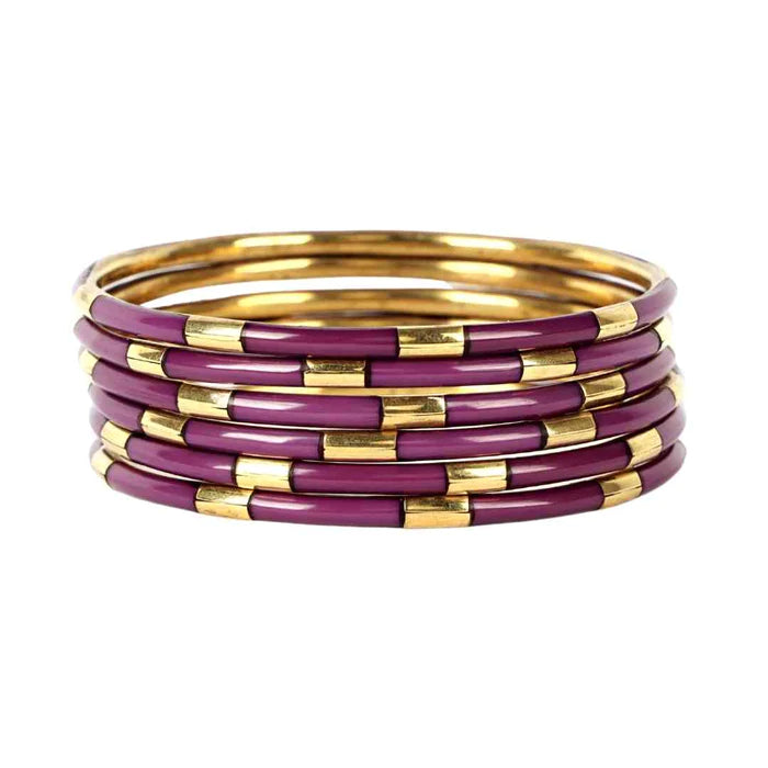 BuDhaGirl | Amethyst Veda Bangles - Set of 6