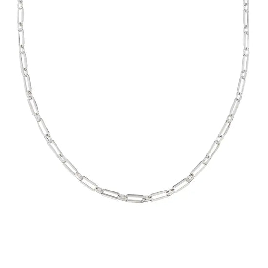 Load image into Gallery viewer, Brenda Grands Jewelry | Silver Paper Clip Chain Necklace
