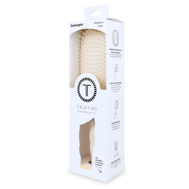 Teleties |  Detangler Hair Brush for Medium Hair - Tan