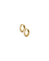 LINNY CO | Huggie Earrings - Scarlett Hoop Gold 8mm Pearl