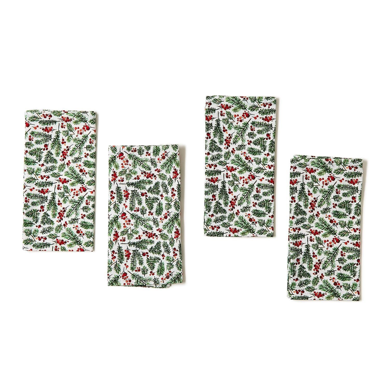 Merry Traditions Set of 4 Cloth Napkins - Cotton