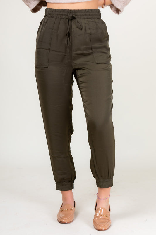 The Ava Satin Jogger Pants