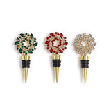 Two's Company | Holiday Wreath Jeweled Bottle Stopper