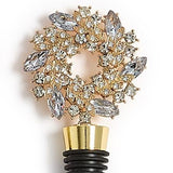 Two's Company | Holiday Wreath Jeweled Bottle Stopper