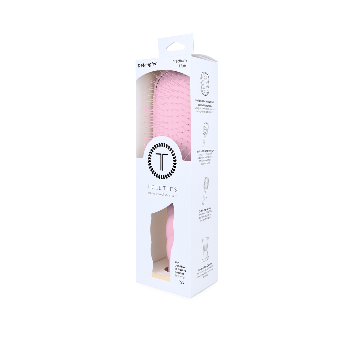 Teleties | Detangler Brush | Bubblegum Pink | Medium