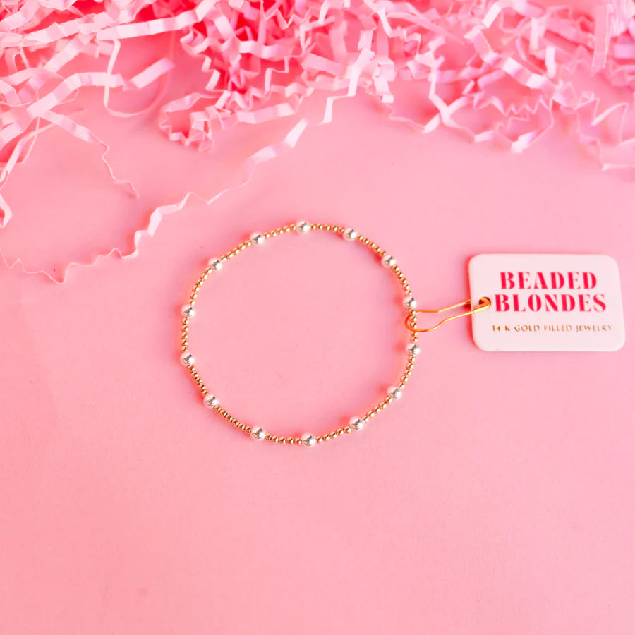 Beaded Blondes | June Bracelet In Gold with Silver