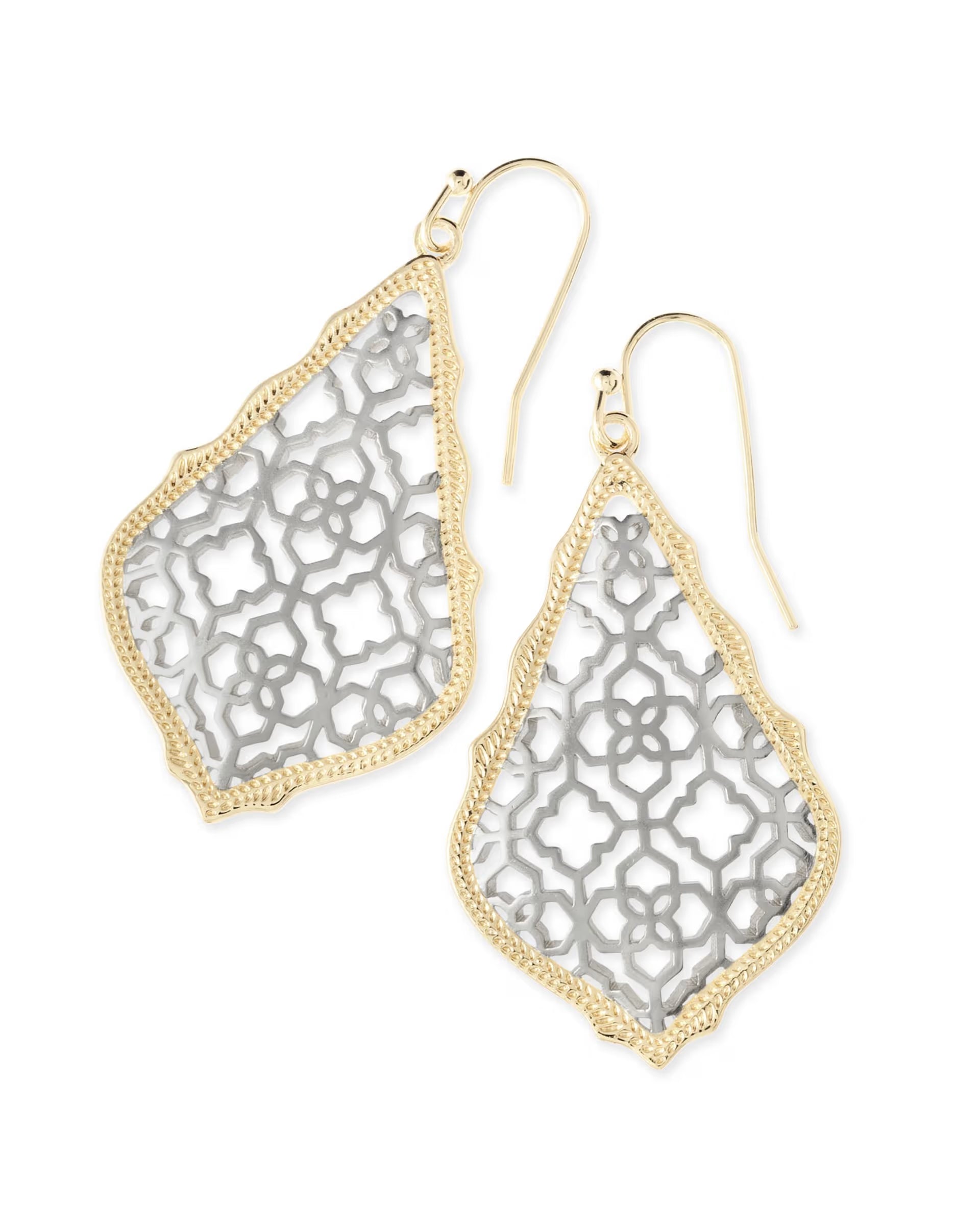 Kendra Scott | Addie Gold Drop Earrings in Silver Filigree Mix