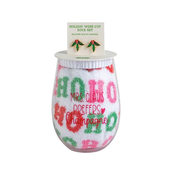 Mudpie | Hohoho Wine Cup Gift Set