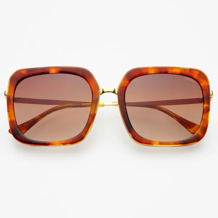 Freyrs | Lulu Acetate Womens Square Sunglasses - Brown