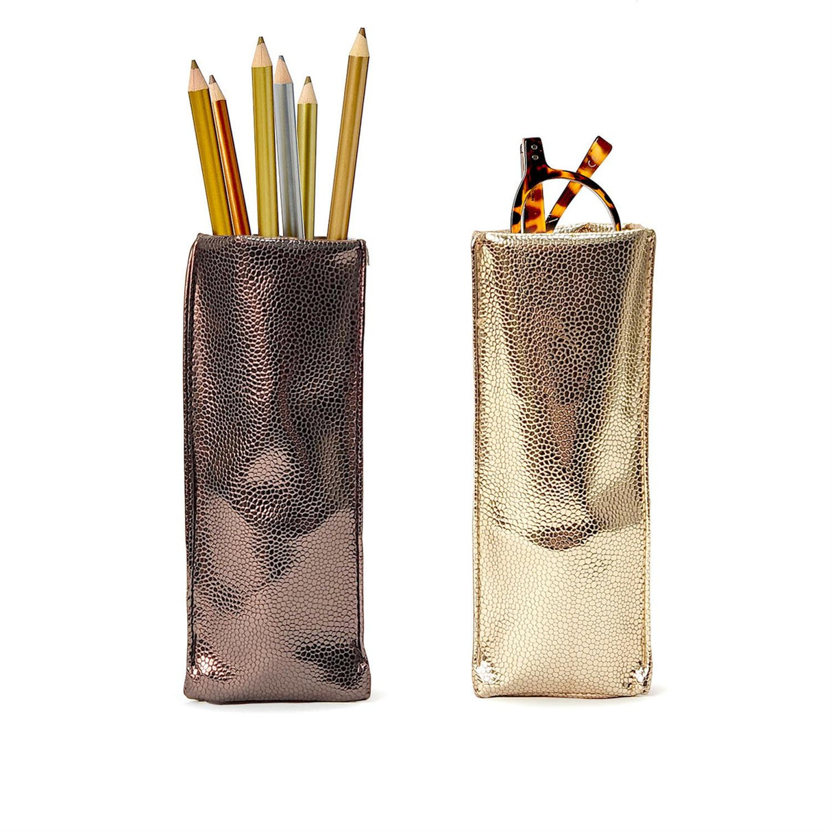 "Looking Good" Faux Snake Skin Standing Triangular Weighted Eyeglasses
