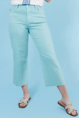 Judy Blue | High Waisted Raw Hem Crop Wide