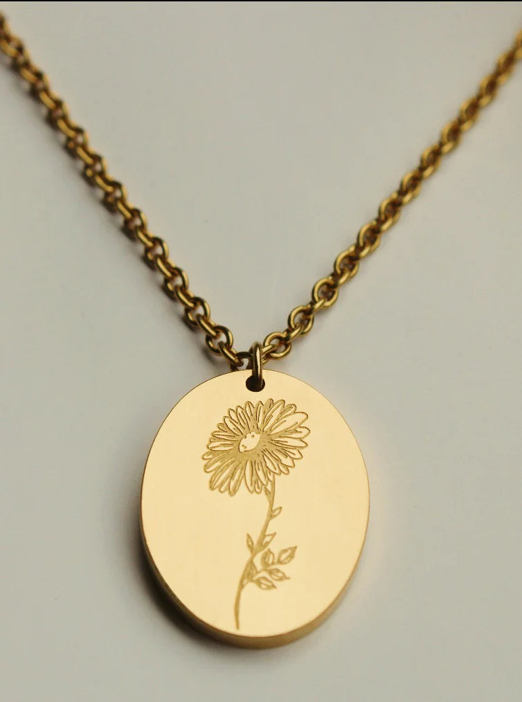By Grace | Birth Flower Gold Necklace