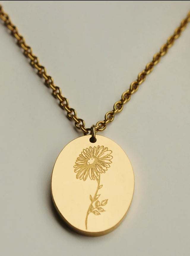 By Grace | Birth Flower Gold Necklace