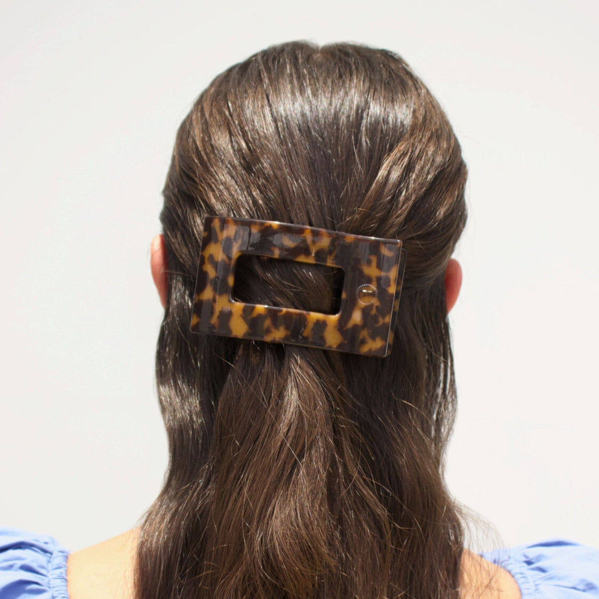 Teleties |  Flat Rectangle Hair Clip | Medium | Tortoise