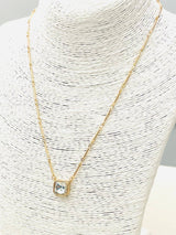 Two Forty Two | CHIC | Simple Elegance Necklace - Gold/Clear CZ