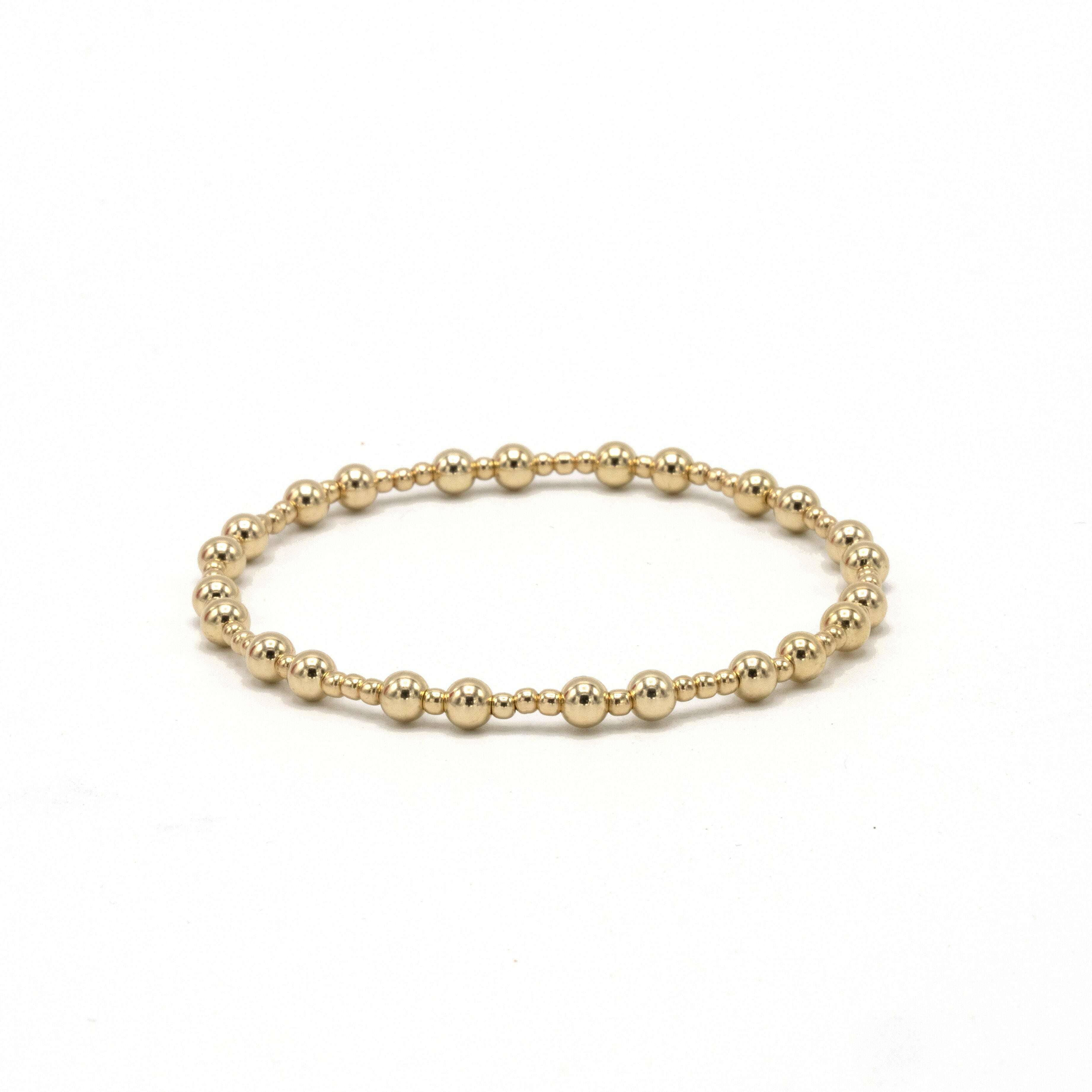The Charleston 2x4 14k Gold-Filled Beaded Bracelet: 7"