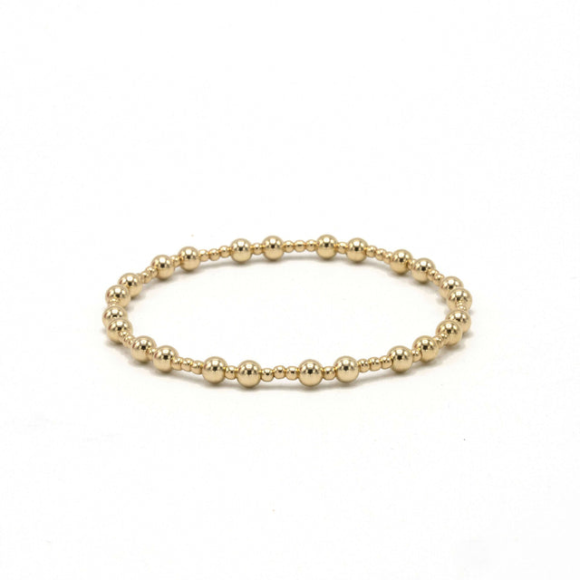 The Charleston 2x4 14k Gold-Filled Beaded Bracelet: 7"
