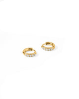 LINNY CO | Huggie Earrings - Scarlett Hoop Gold 8mm Pearl