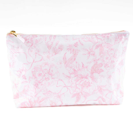 8 Oak Lane | Pink Bow Toile Clear Coated Travel Cosmetic Case