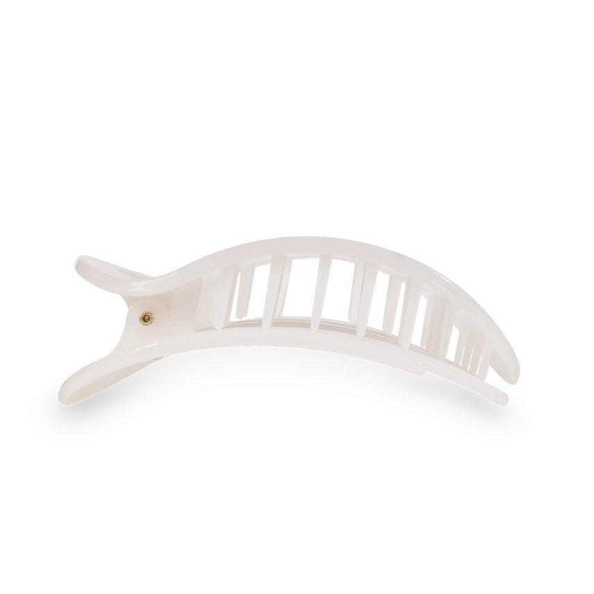 Teleties | Coconut White Medium Flat Round Clip