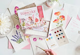 Watercolor the Easy Way Paint-Your-Own Watercolor Cards Flowers: Notecard Paint Kit with Paint and Brush Included