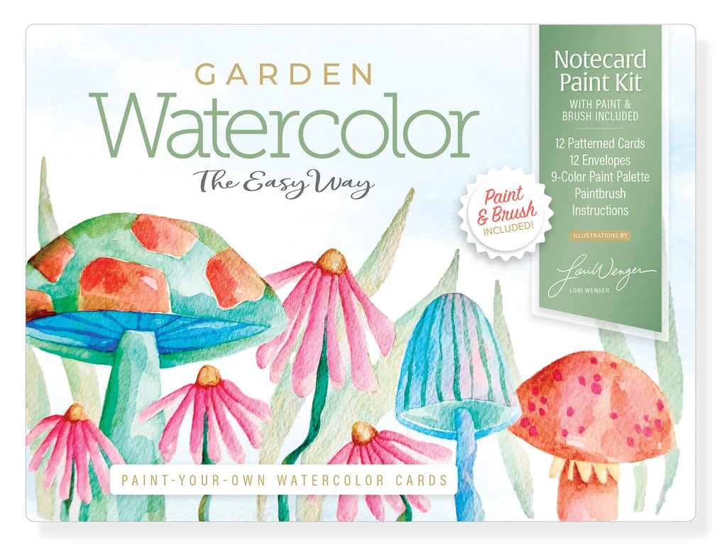 Garden Watercolor The Easy Way: Notecard Paint Kit with Paint and Brush Included