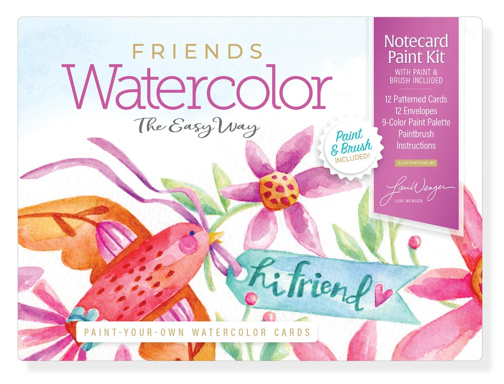Friends Watercolor The Easy Way: Notecard Paint Kit with Paint and Brush Included
