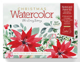 Christmas Watercolor The Easy Way : Notecard Paint Kit with Paint and Brush Included