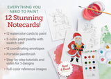 Christmas Watercolor The Easy Way : Notecard Paint Kit with Paint and Brush Included