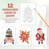 Christmas Watercolor The Easy Way : Notecard Paint Kit with Paint and Brush Included