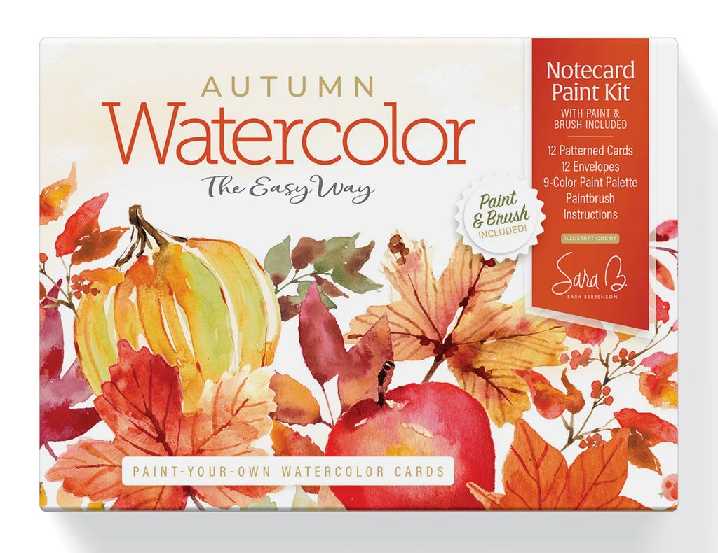 Autumn Watercolor The Easy Way : Notecard Paint Kit with Paint and Brush Included