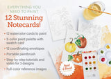 Autumn Watercolor The Easy Way : Notecard Paint Kit with Paint and Brush Included