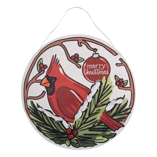 Glory Haus Pumpkin And Red Bird Reversible Burlee Door Sign