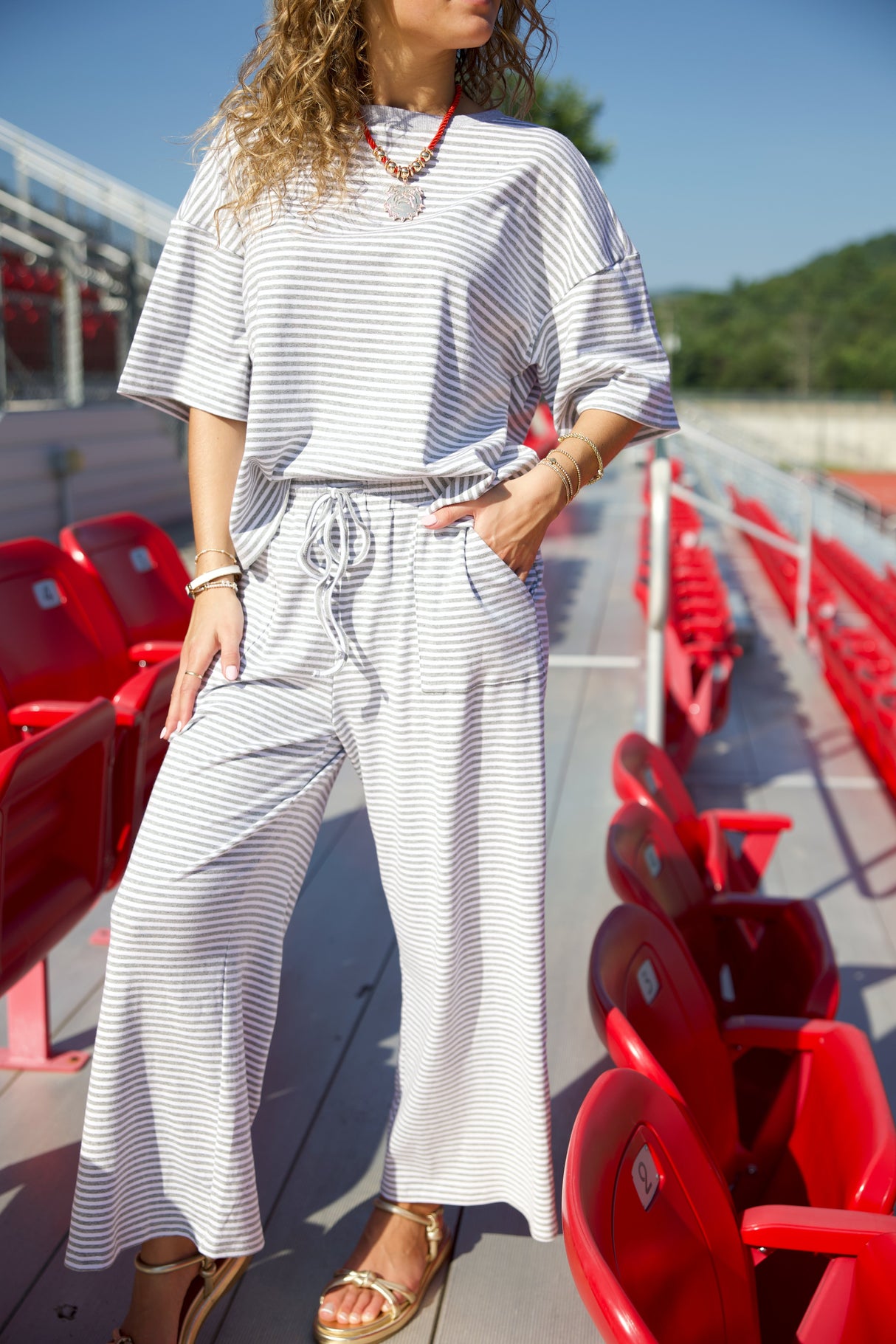Lila Striped Lounge Set