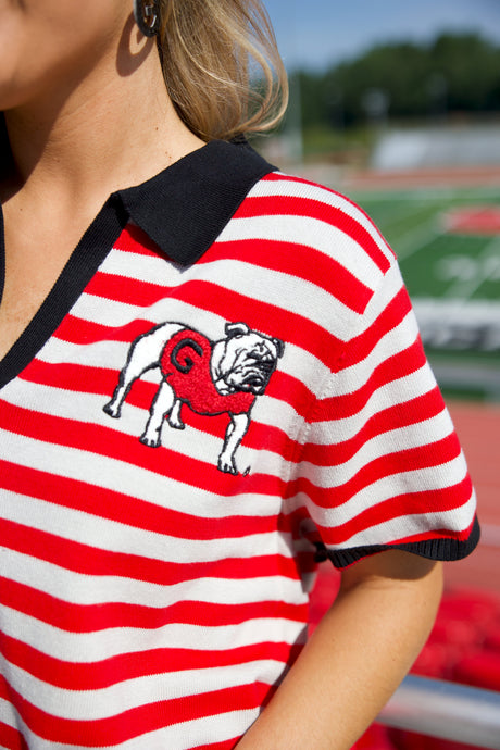 The Saturday Stripe Bulldog Sweater
