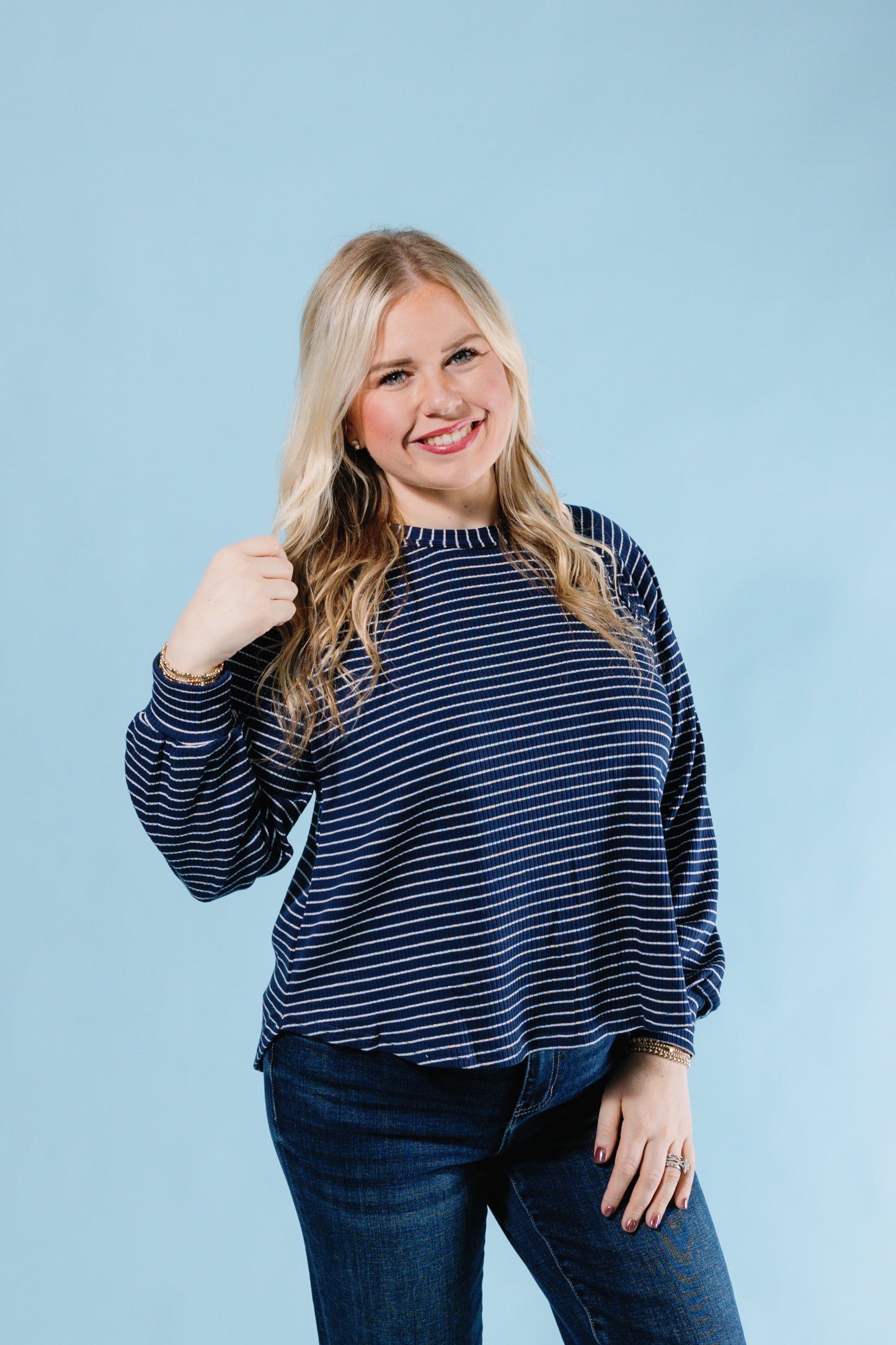 Sweet Stripes Navy Top