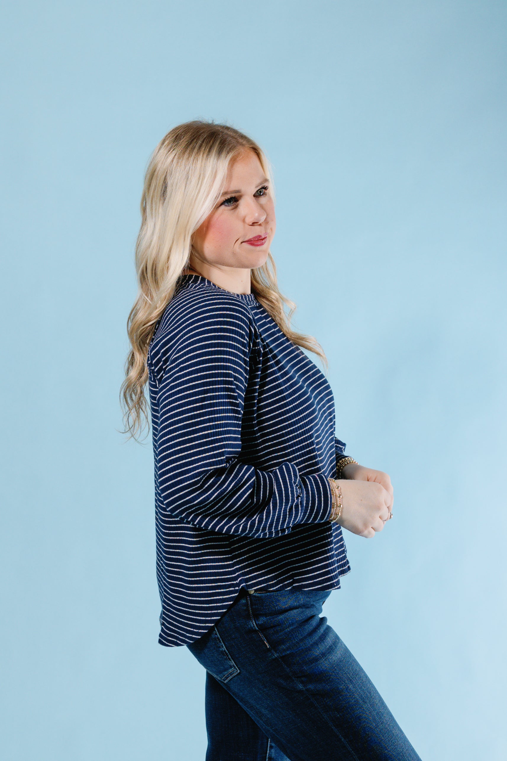 Sweet Stripes Navy Top