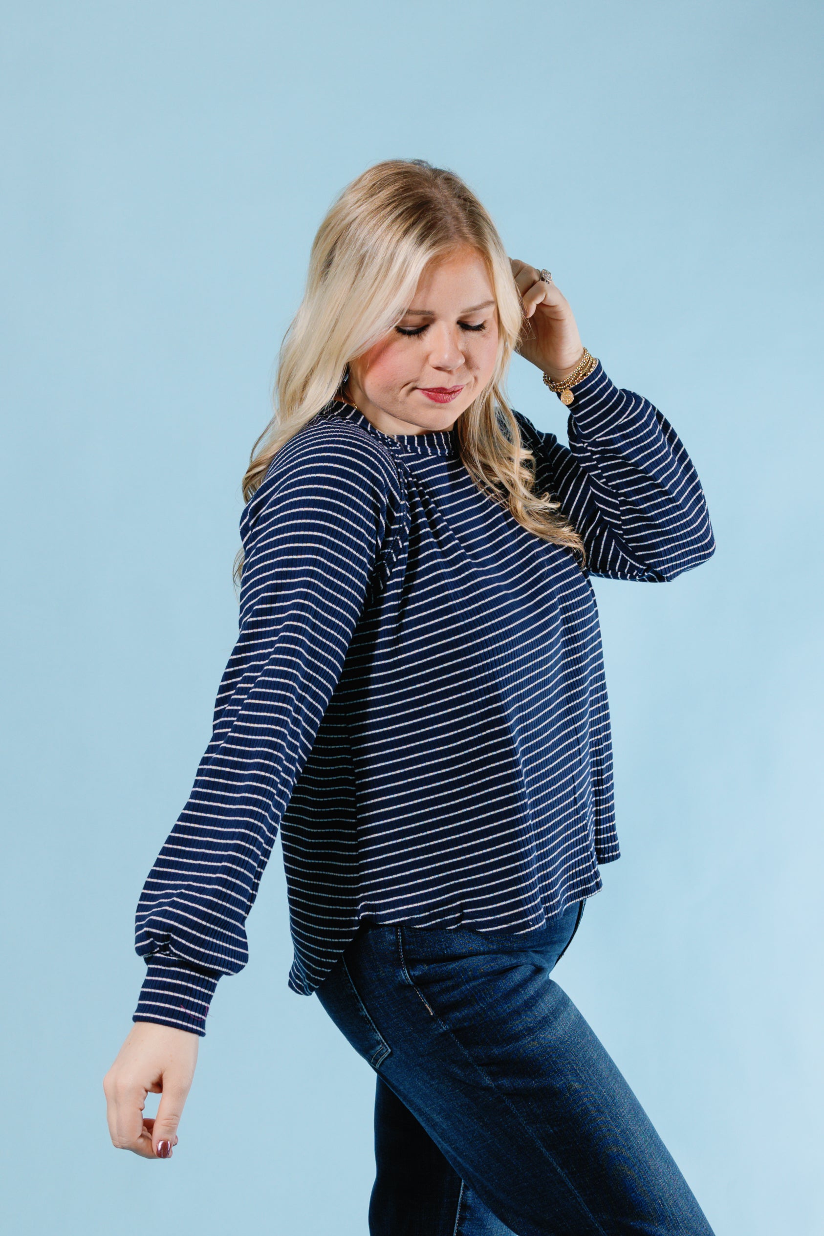 Sweet Stripes Navy Top