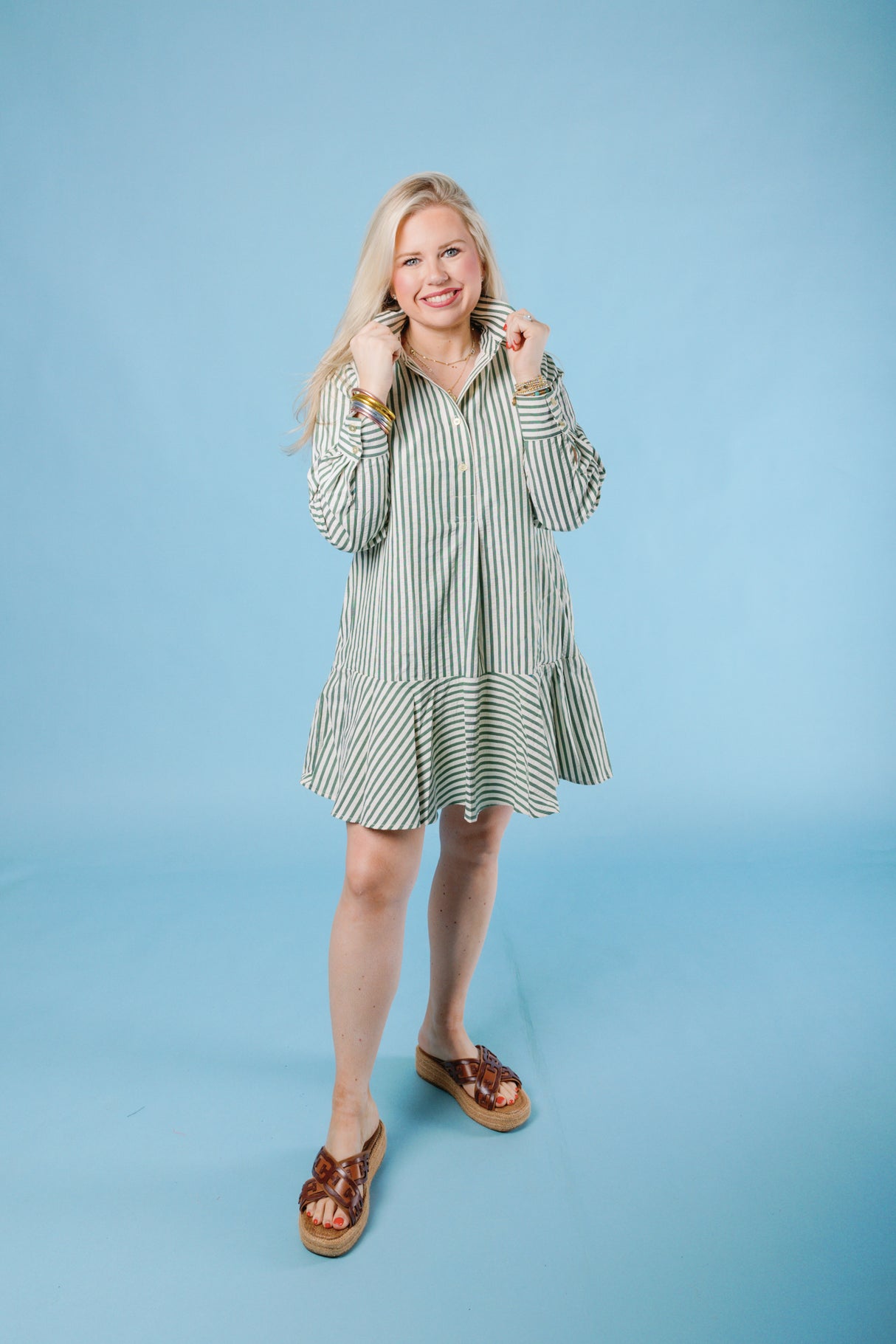 The Autumn Green Mini Dress