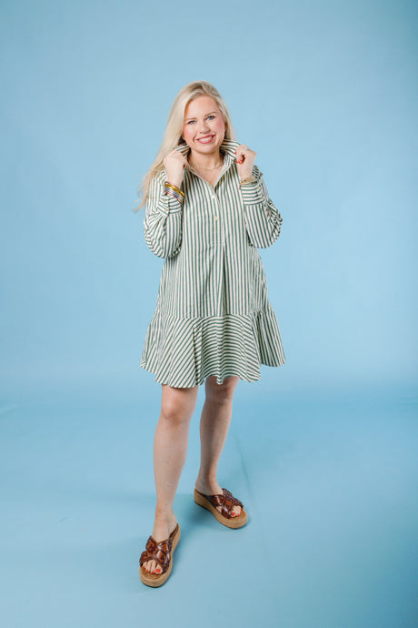 The Autumn Green Mini Dress