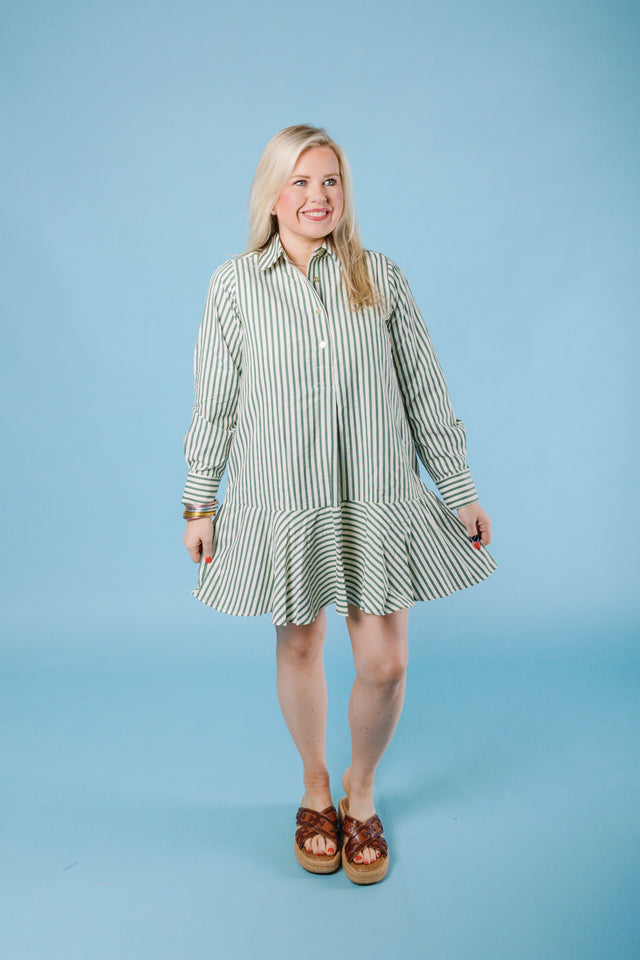 The Autumn Green Mini Dress