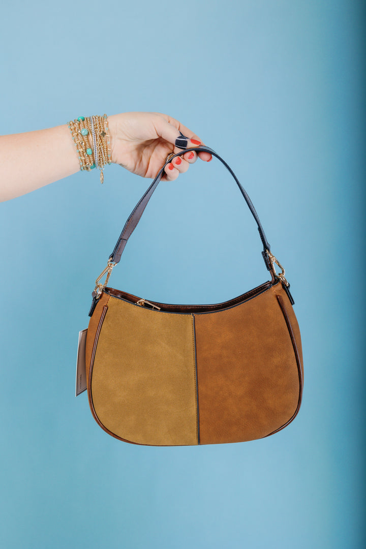 Jen & Co. | Zoe Two-Tone Distressed Crossbody Bag