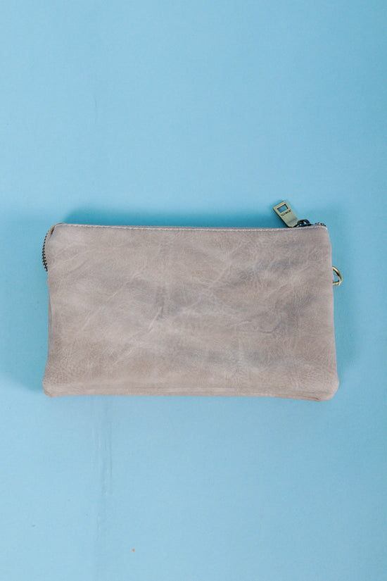 Jen & Co. | Riley 3 Compartment Crossbody/Wristlet - Warm Grey