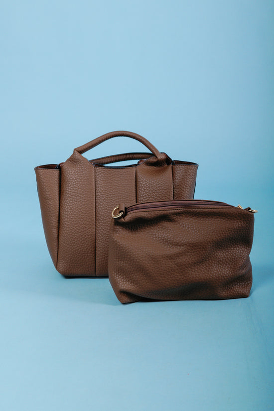 Jen & Co. | Maddox Paneled Satchel - Chocolate