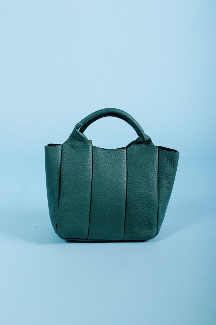 Jen & Co. | Maddox Paneled Satchel - Hunter Green