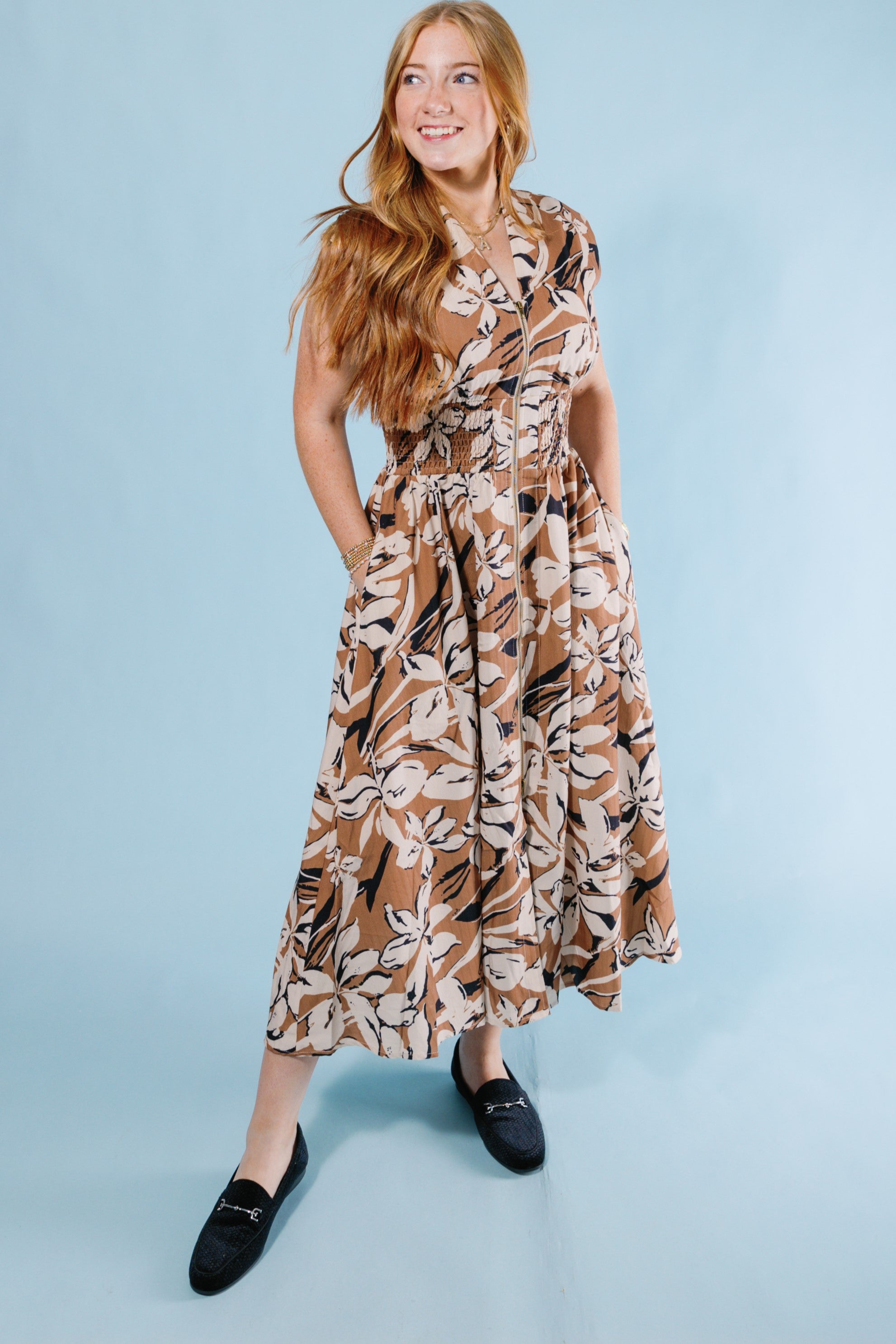 Autumn Blooms Midi Dress