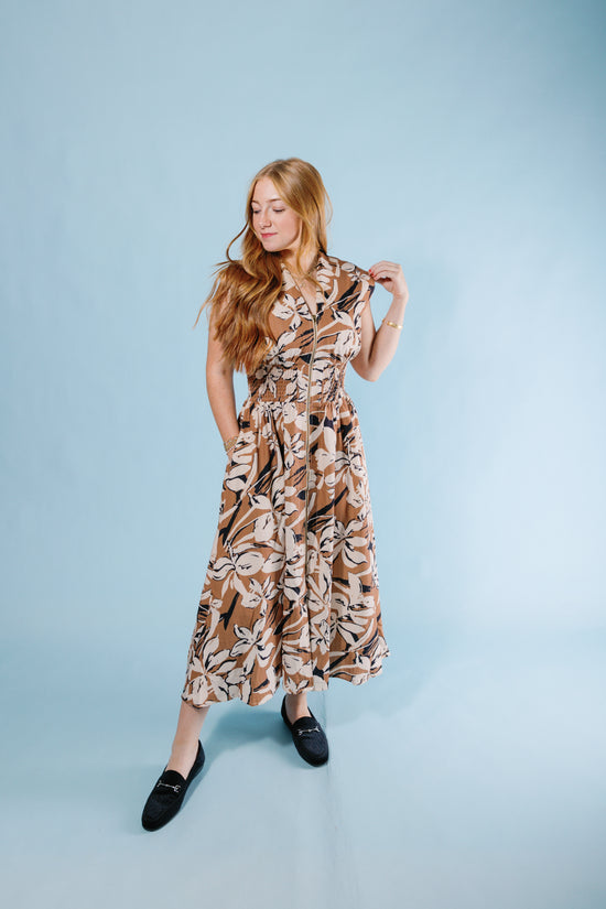 Autumn Blooms Midi Dress